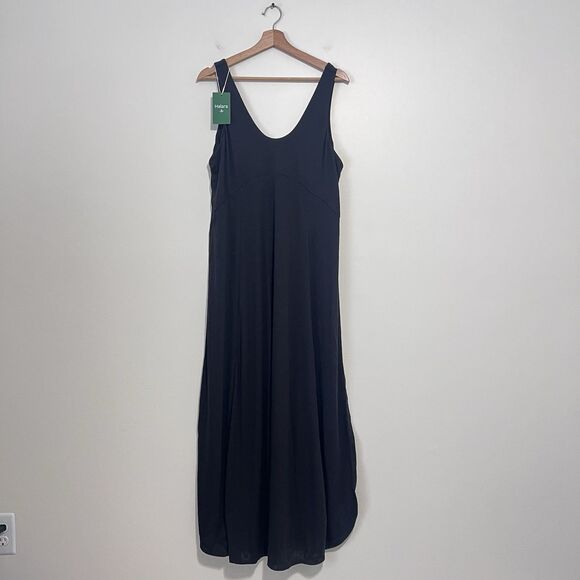 Halara Split Flowy Maxi Casual Tank Dress U Neck NEW Black Size L - Picture 3 of 8